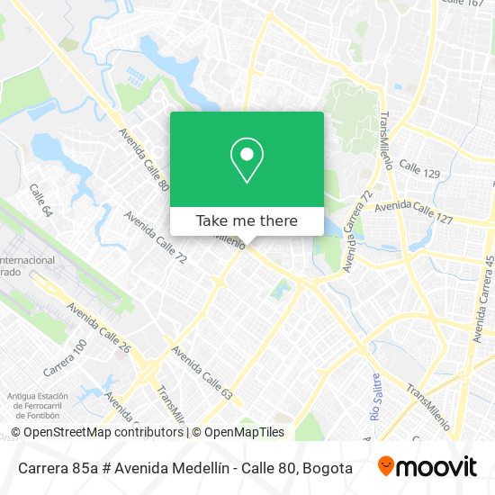 Carrera 85a # Avenida Medellín - Calle 80 map