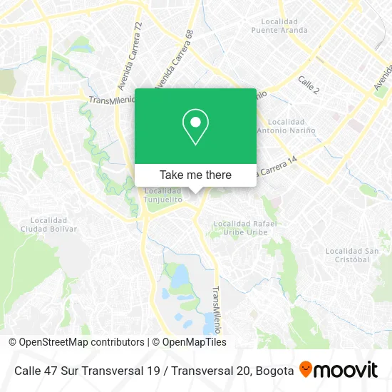 Calle 47 Sur Transversal 19 / Transversal 20 map