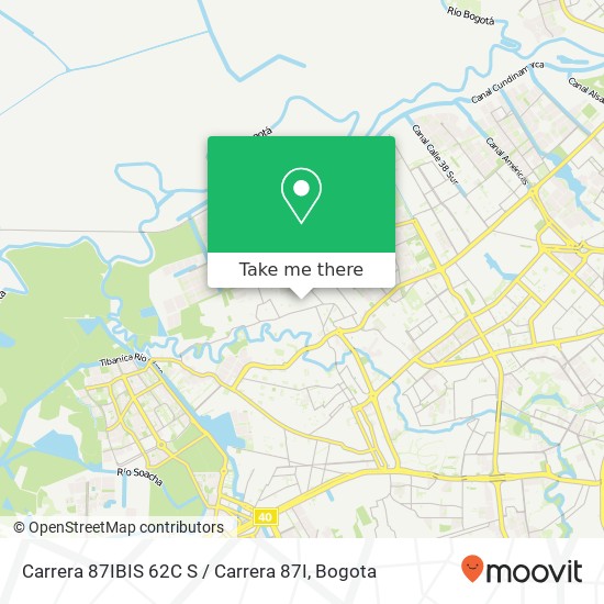 Mapa de Carrera 87IBIS 62C S / Carrera 87I