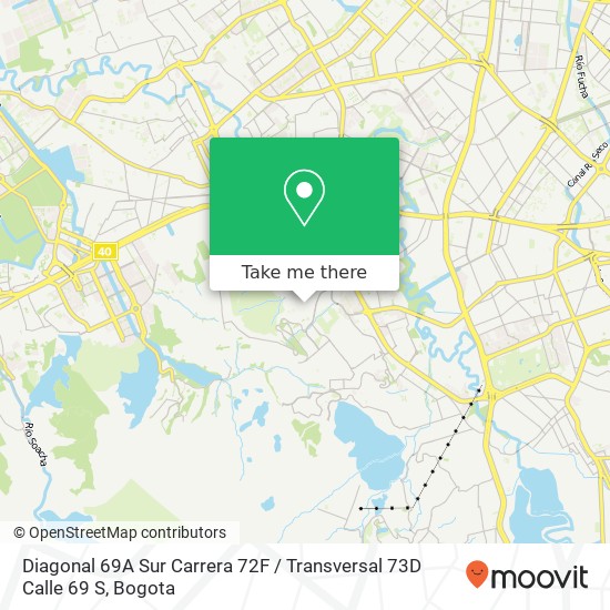 Diagonal 69A Sur Carrera 72F / Transversal 73D Calle 69 S map
