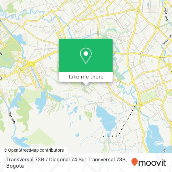 Transversal 73B / Diagonal 74 Sur Transversal 73B map