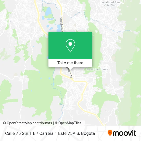 Calle 75 Sur 1 E / Carrera 1 Este 75A S map