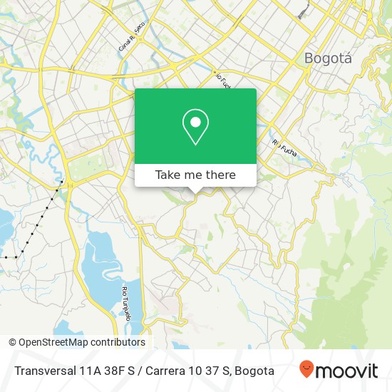 Transversal 11A 38F S / Carrera 10 37 S map