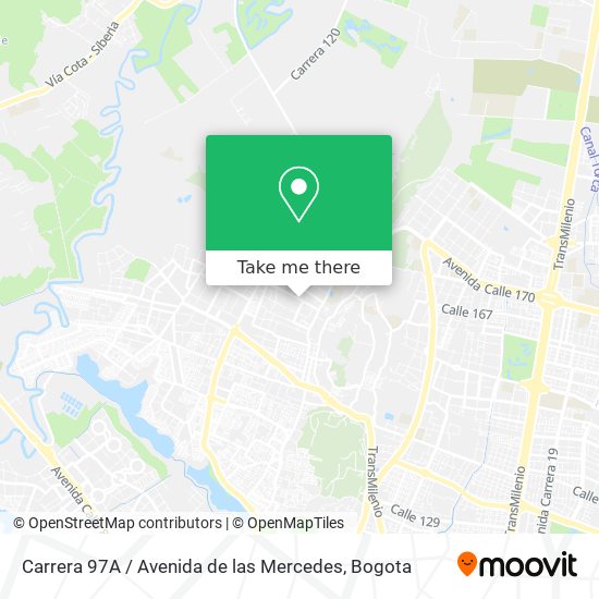 Mapa de Carrera 97A / Avenida de las Mercedes