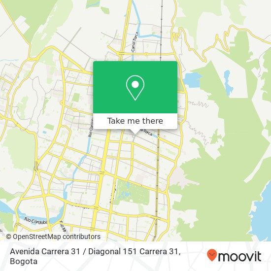 Mapa de Avenida Carrera 31 / Diagonal 151 Carrera 31