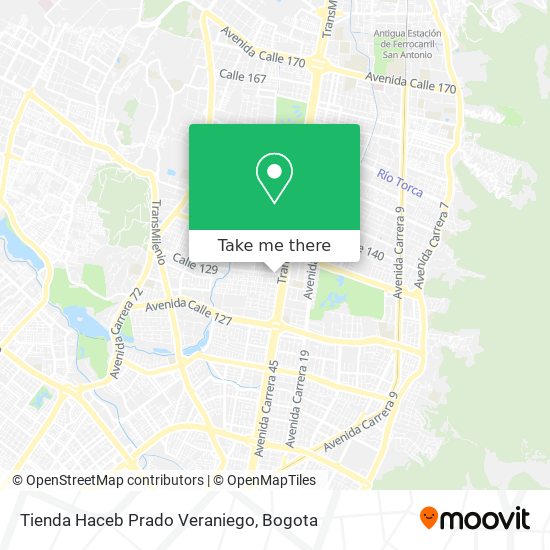 Mapa de Tienda Haceb Prado Veraniego