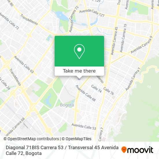 Diagonal 71BIS Carrera 53 / Transversal 45 Avenida Calle 72 map