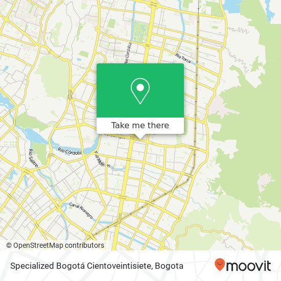 Specialized Bogotá Cientoveintisiete map
