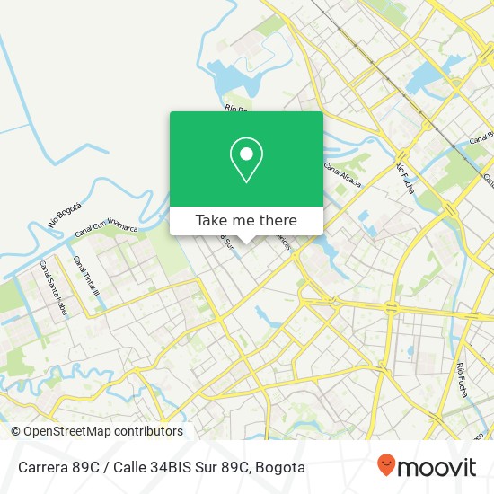 Mapa de Carrera 89C / Calle 34BIS Sur 89C