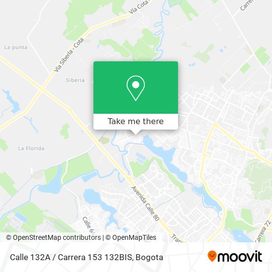 Mapa de Calle 132A / Carrera 153 132BIS