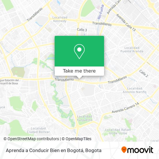 Mapa de Aprenda a Conducir Bien en Bogotá