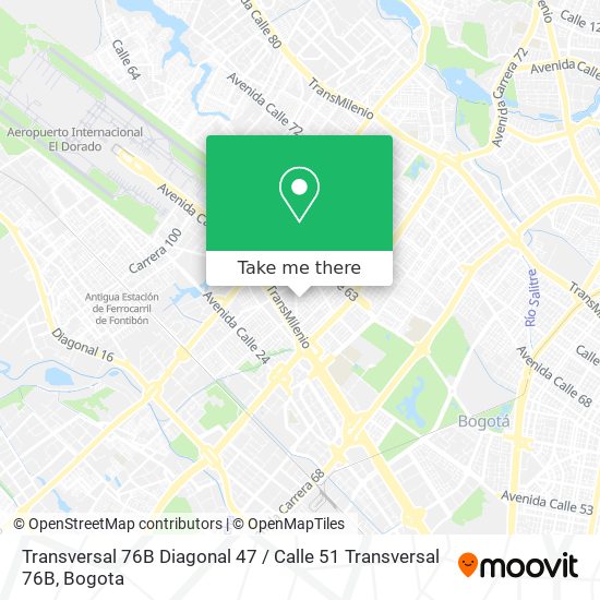 Mapa de Transversal 76B Diagonal 47 / Calle 51 Transversal 76B