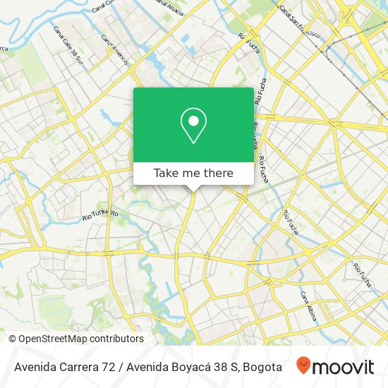 Avenida Carrera 72 / Avenida Boyacá 38 S map