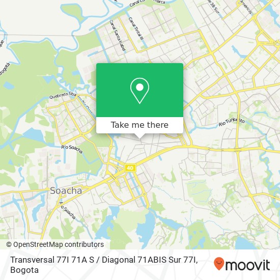 Mapa de Transversal 77I 71A S / Diagonal 71ABIS Sur 77I