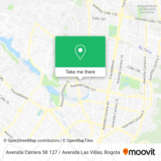 Mapa de Avenida Carrera 58 127 / Avenida Las Villas