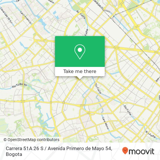 Mapa de Carrera 51A 26 S / Avenida Primero de Mayo 54