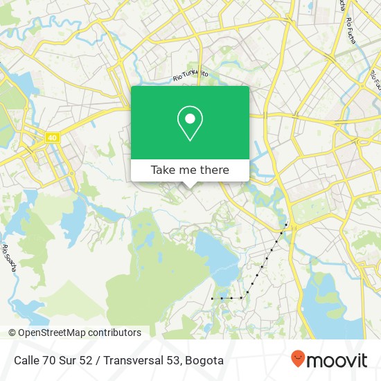 Calle 70 Sur 52 / Transversal 53 map