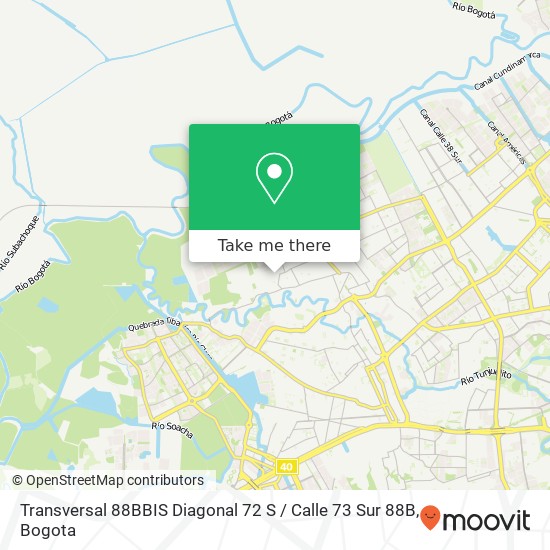 Mapa de Transversal 88BBIS Diagonal 72 S / Calle 73 Sur 88B