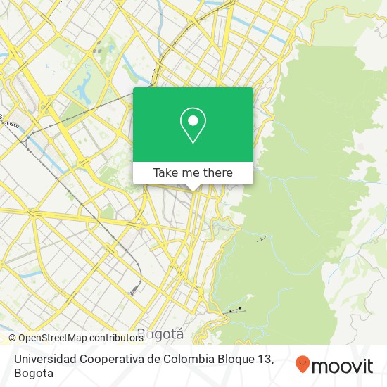 Universidad Cooperativa de Colombia Bloque 13 map