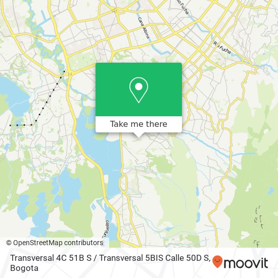 Transversal 4C 51B S / Transversal 5BIS Calle 50D S map