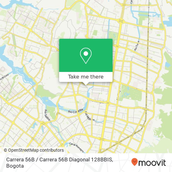 Mapa de Carrera 56B / Carrera 56B Diagonal 128BBIS