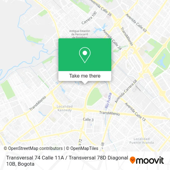 Mapa de Transversal 74 Calle 11A / Transversal 78D Diagonal 10B