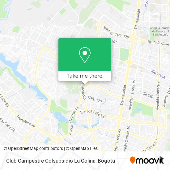 Club Campestre Colsubsidio La Colina map