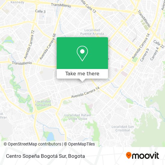 Centro Sopeña Bogotá Sur map