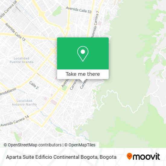 Aparta Suite Edificio Continental Bogota map