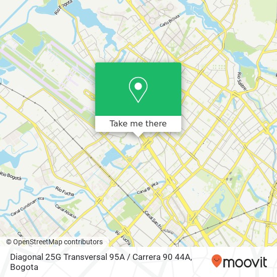 Mapa de Diagonal 25G Transversal 95A / Carrera 90 44A