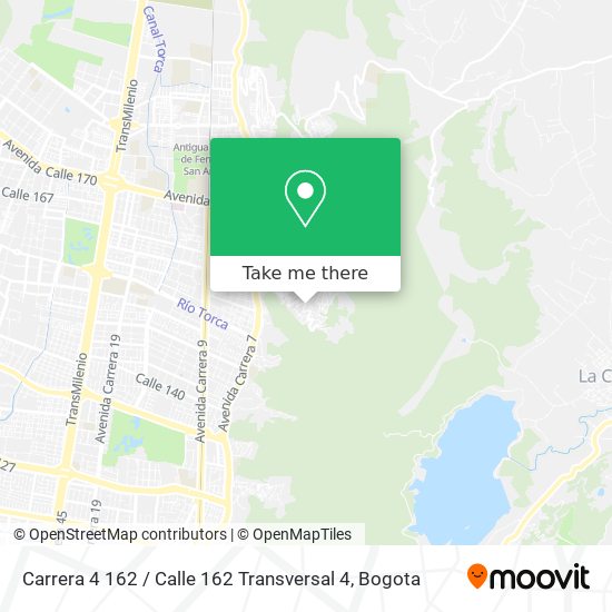 Carrera 4 162 / Calle 162 Transversal 4 map