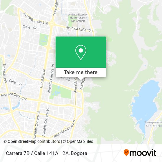 Carrera 7B / Calle 141A 12A map