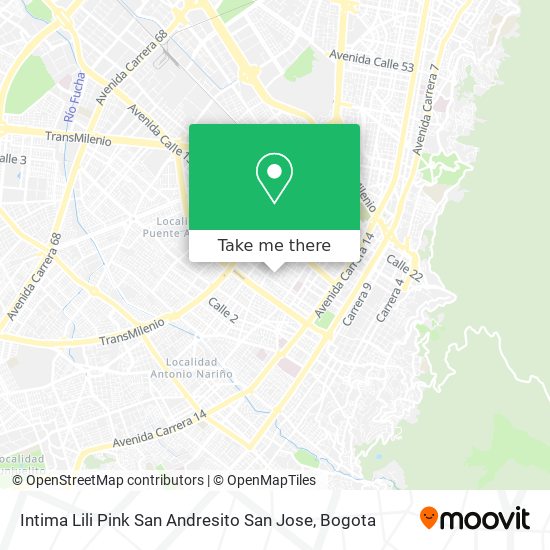 Mapa de Intima Lili Pink San Andresito San Jose