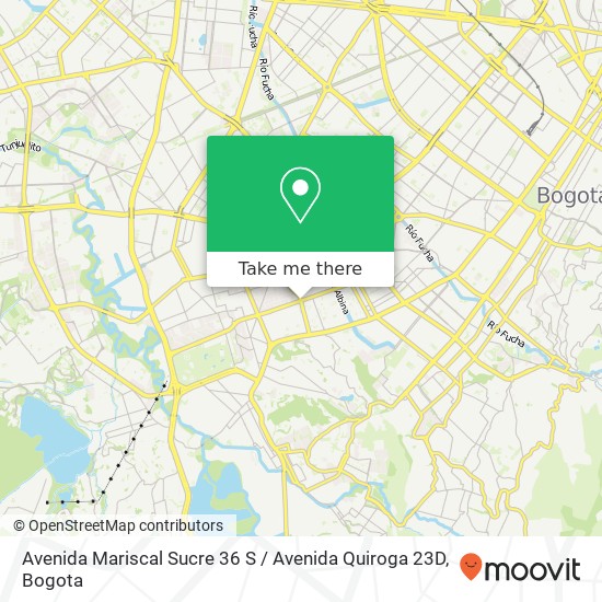 Mapa de Avenida Mariscal Sucre 36 S / Avenida Quiroga 23D