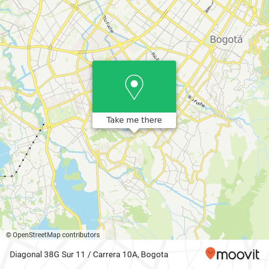 Mapa de Diagonal 38G Sur 11 / Carrera 10A