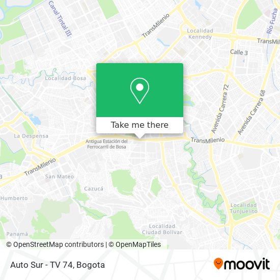 Auto Sur - TV 74 map