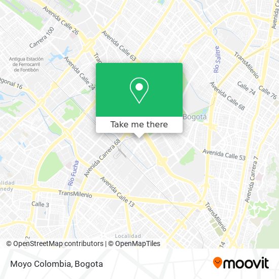 Moyo Colombia map