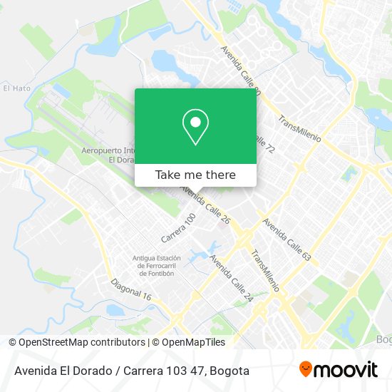 Avenida El Dorado / Carrera 103 47 map