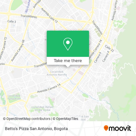 Betto's Pizza San Antonio map