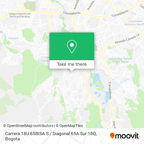 Mapa de Carrera 18U 65BISA S / Diagonal 65A Sur 18Q