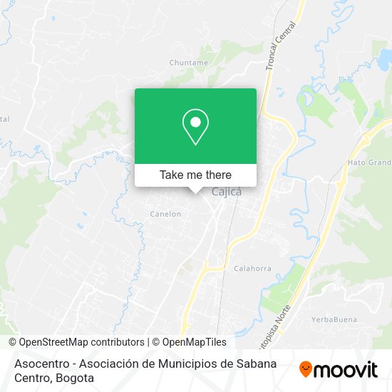 Asocentro - Asociación de Municipios de Sabana Centro map