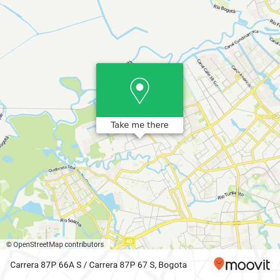 Mapa de Carrera 87P 66A S / Carrera 87P 67 S