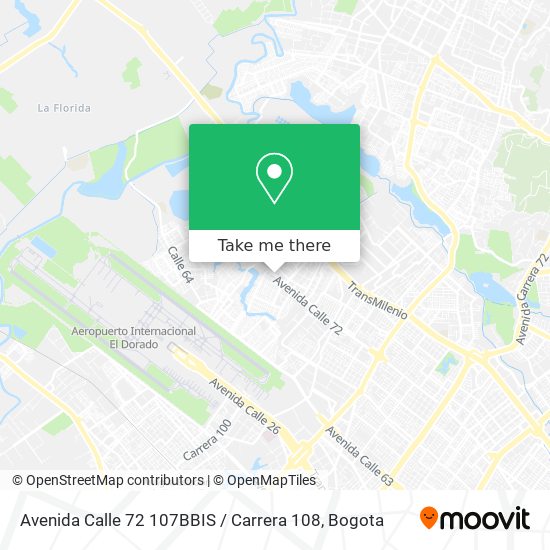 Mapa de Avenida Calle 72 107BBIS / Carrera 108