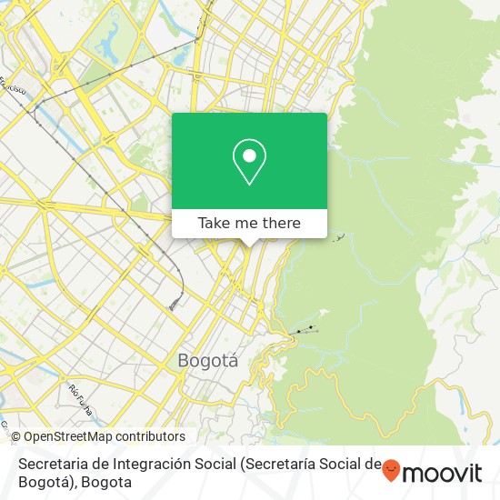 Secretaria de Integración Social (Secretaría Social de Bogotá) map