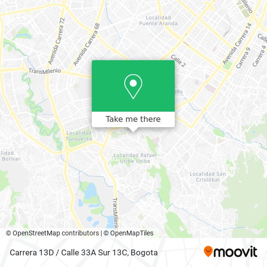 Mapa de Carrera 13D / Calle 33A Sur 13C