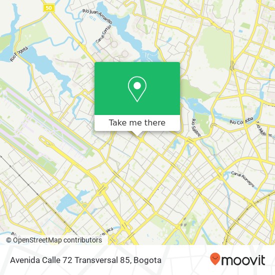 Avenida Calle 72 Transversal 85 map