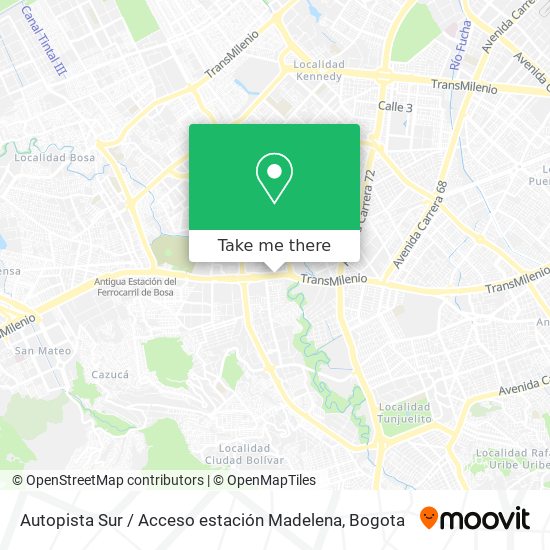 Mapa de Autopista Sur / Acceso estación Madelena