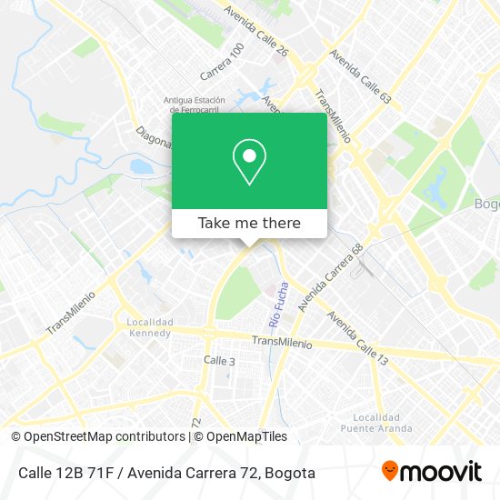 Mapa de Calle 12B 71F / Avenida Carrera 72