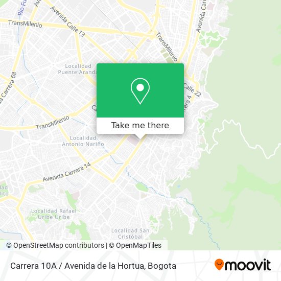 Carrera 10A / Avenida de la Hortua map