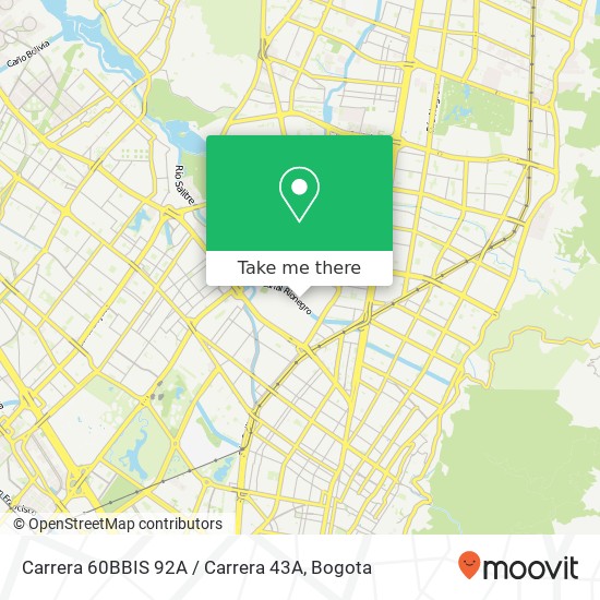 Mapa de Carrera 60BBIS 92A / Carrera 43A